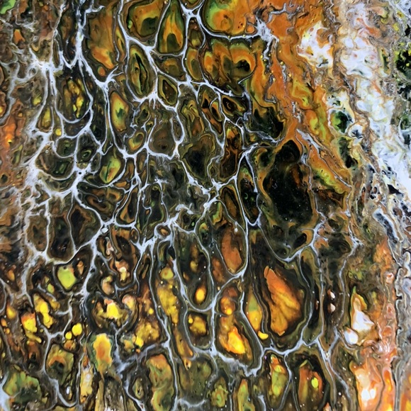 Original Artwork Canvas Painting Peace Brown Yellow Black 16 x 12 - Picture 4 of 11